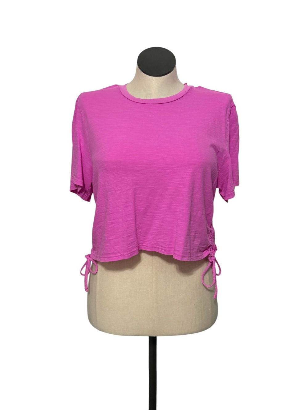 Universal Thread Bright Pink Side-Tie Crop Tee NWOT